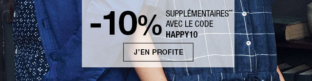 Exclu web jusqu à dimanche. -10% supplémentaires avec le code HAPPY10